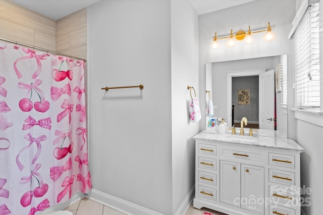 615 N Oak Dr, Huntersville, NC 28078 - bathroom featuring vanity and a shower with curtain