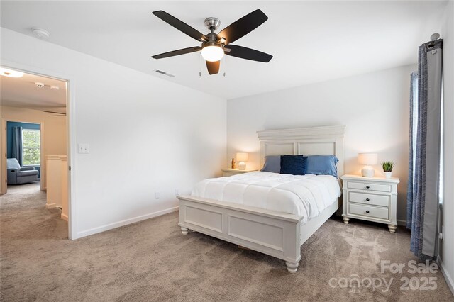 5069 Thomasville Dr, Belmont, NC 28012 - carpeted bedroom with baseboards and ceiling fan