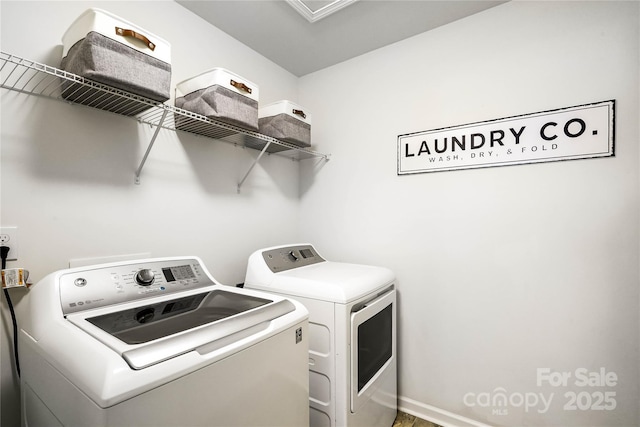 5069 Thomasville Dr, Belmont, NC 28012 - washroom featuring separate washer and dryer and baseboards