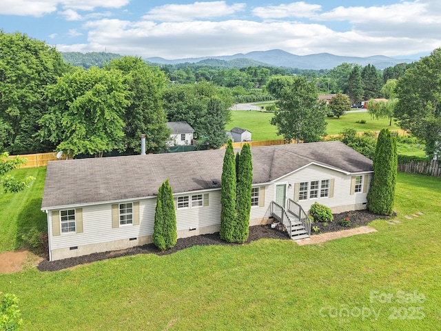 18 Sweet Briar Path Way, Hendersonville, NC 28792 - view of front facade featuring crawl space and a mountain view