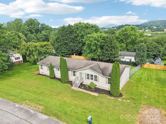 18 Sweet Briar Path Way, Hendersonville, NC 28792 - view of front of property with entry steps, a mountain view, and crawl space