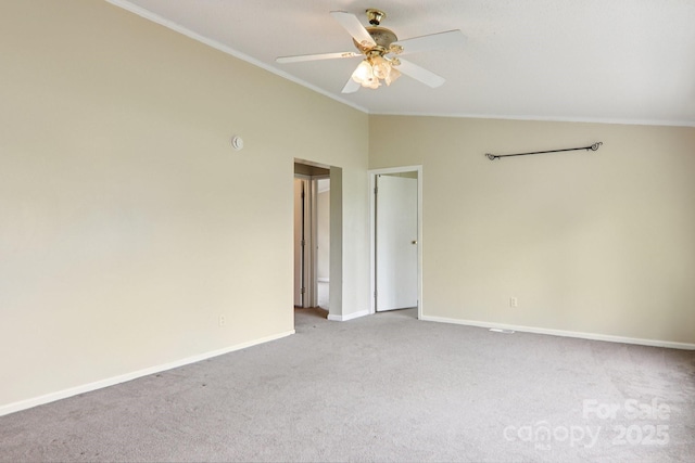 18 Sweet Briar Path Way, Hendersonville, NC 28792 - unfurnished room with ornamental molding, carpet flooring, ceiling fan, and lofted ceiling