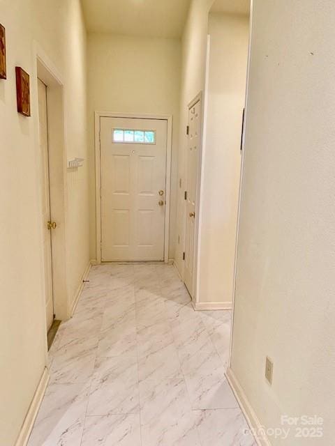 186 Stonecrest Ct, Lake Lure, NC 28746 - hall featuring light marble finish floors and baseboards