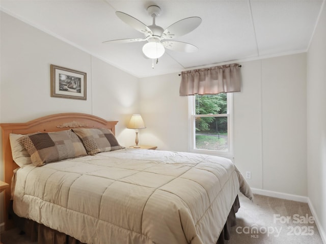 275 Bulldog Ln, Green Mountain, NC 28740 - bedroom with carpet, ornamental molding, and a ceiling fan