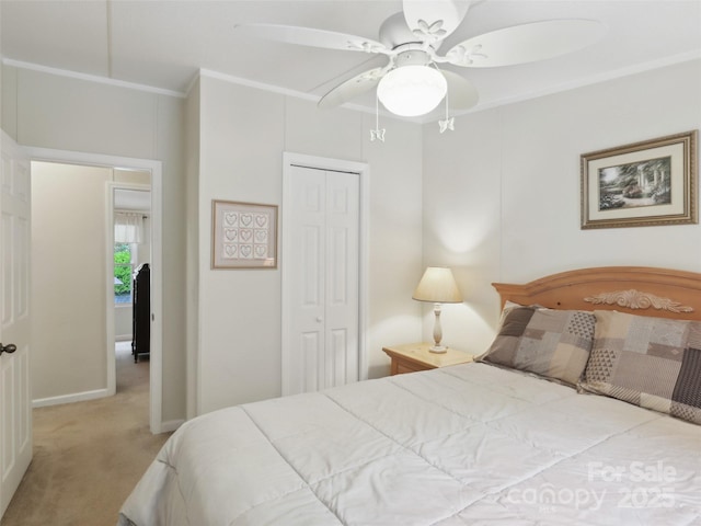 275 Bulldog Ln, Green Mountain, NC 28740 - bedroom featuring carpet, a closet, and a ceiling fan