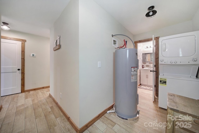 4592 Reid Rd, Edgemoor, SC 29712 - utilities with water heater and stacked washer and clothes dryer
