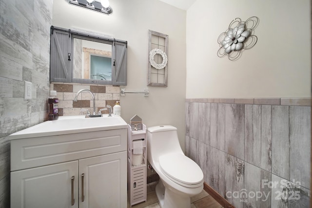 4592 Reid Rd, Edgemoor, SC 29712 - half bathroom with tile walls and vanity