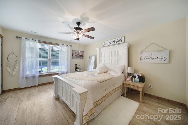 4592 Reid Rd, Edgemoor, SC 29712 - bedroom with light wood-style flooring and a ceiling fan