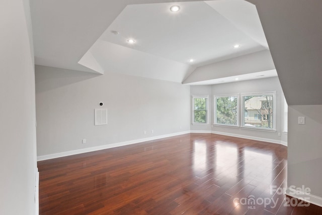 11335 Wescott Hill Dr, Huntersville, NC 28078 - bonus room featuring wood finished floors, lofted ceiling, and recessed lighting