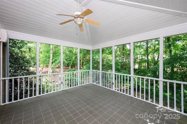 10408 Hadleigh Pl, Charlotte, NC 28210 - unfurnished sunroom with ceiling fan
