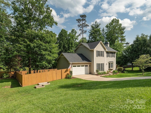 502 Windsor Forest Ct, Fletcher, NC 28732 - view of front facade with an attached garage, driveway, and a chimney