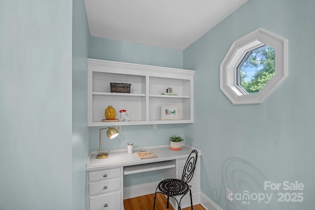 1317 Longleaf Ct, Matthews, NC 28104 - office space featuring built in desk and wood finished floors