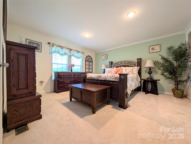 4713 White Store Rd, Wingate, NC 28174 - bedroom featuring ornamental molding and light colored carpet