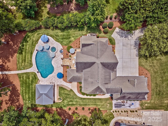 6216 N Rd, York, SC 29745 - drone / aerial view of a pool area