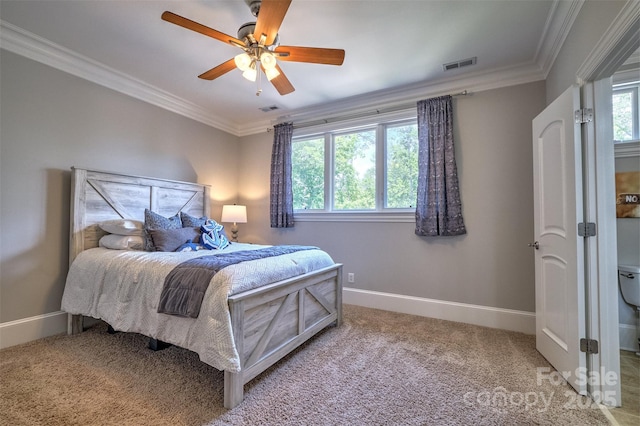6216 N Rd, York, SC 29745 - carpeted bedroom featuring ornamental molding and a ceiling fan