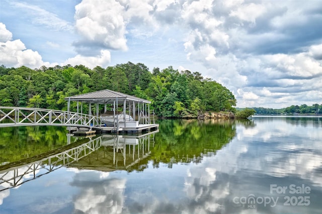 6216 N Rd, York, SC 29745 - dock area featuring a water view and a forest view