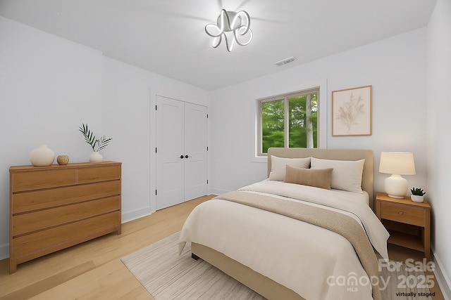 6501 Piney Path Rd, Charlotte, NC 28212 - bedroom with light wood finished floors and a closet