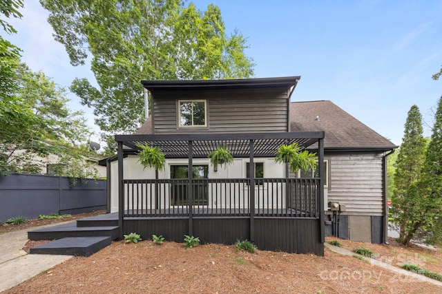 6501 Piney Path Rd, Charlotte, NC 28212 - view of front of house with a shingled roof and a deck