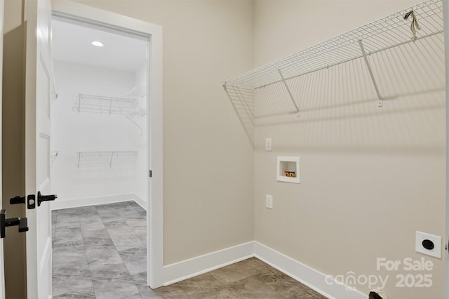 1019 Null Rd, Lincolnton, NC 28092 - laundry area with hookup for an electric dryer, hookup for a washing machine, and recessed lighting