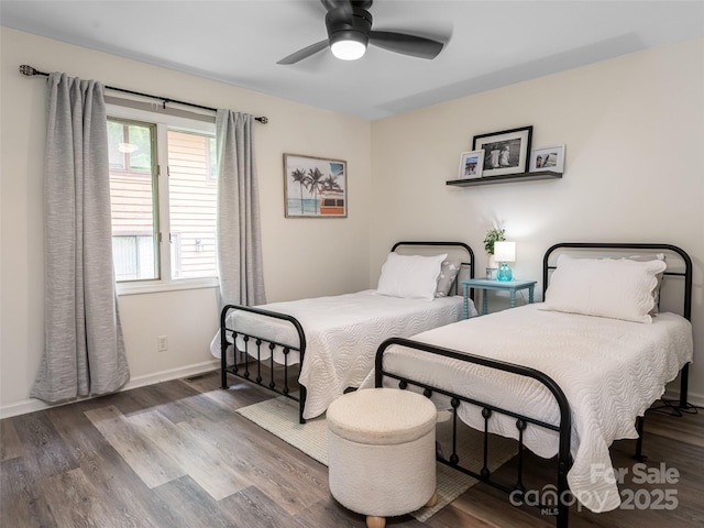 107 N Garden Ct, Fletcher, NC 28732 - bedroom featuring wood finished floors and ceiling fan