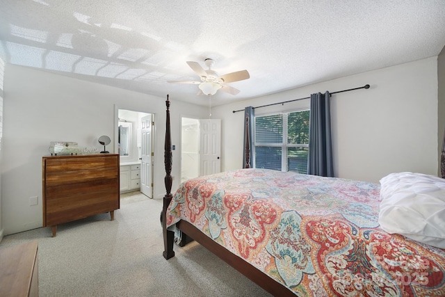 1003 Cranberry Cir, Fort Mill, SC 29715 - bedroom with light carpet, ceiling fan, and a textured ceiling