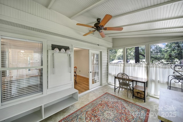 1003 Cranberry Cir, Fort Mill, SC 29715 - sunroom featuring beamed ceiling