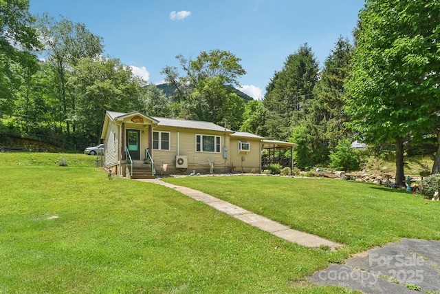 19 Lockman Rd, Maggie Valley, NC 28751 - view of front of home with a front yard and a metal roof