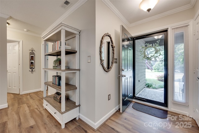 353 Tall Oaks Trl, Fort Mill, SC 29715 - foyer entrance with light wood-style flooring and crown molding