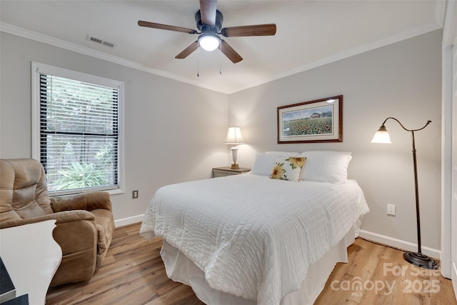353 Tall Oaks Trl, Fort Mill, SC 29715 - bedroom featuring light wood finished floors, crown molding, and ceiling fan
