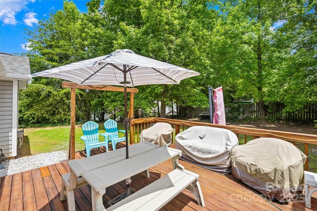 2490 Hawk Ridge Dr, Gastonia, NC 28056 - view of wooden terrace
