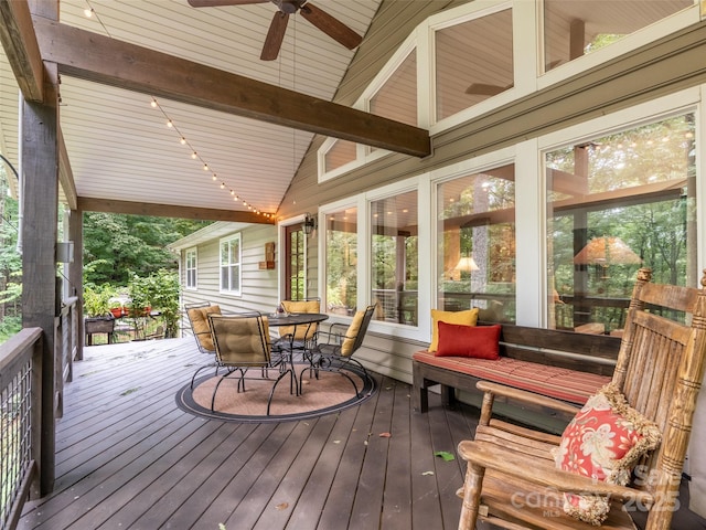 21 Fern Haven Ln, Fairview, NC 28730 - sunroom with a ceiling fan and healthy amount of natural light