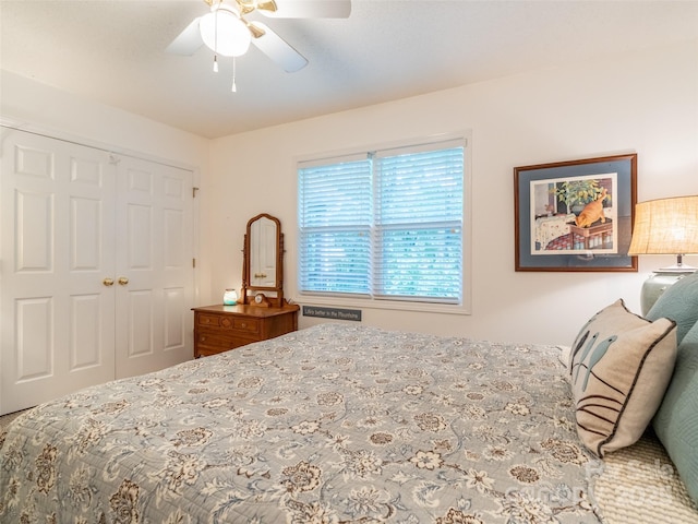 21 Fern Haven Ln, Fairview, NC 28730 - bedroom with a closet and a ceiling fan