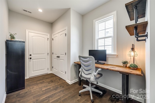 3041 Winged Teal Ct, Belmont, NC 28012 - office with dark wood finished floors and recessed lighting