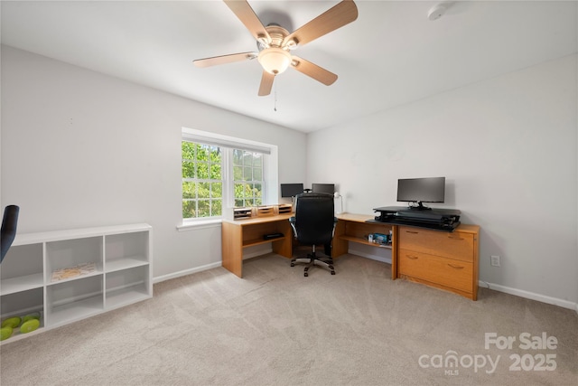 3500 Colony Rd Unit B, Charlotte, NC 28211 - office area featuring light colored carpet and a ceiling fan