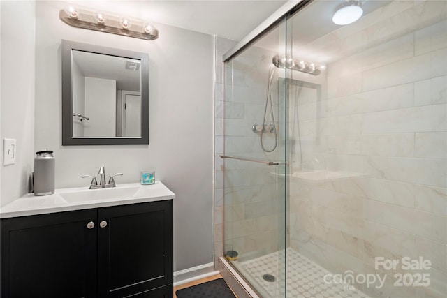 3500 Colony Rd Unit B, Charlotte, NC 28211 - bathroom with vanity and a shower stall