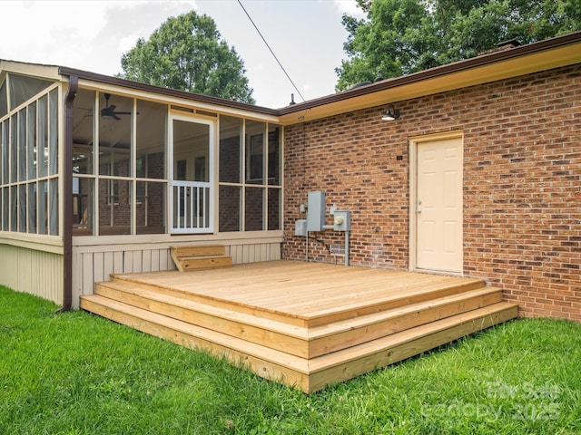 10728 Forest Dr, Matthews, NC 28105 - wooden terrace with a sunroom