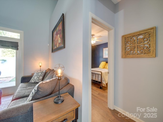 120 Prairie View Ct, Belmont, NC 28012 - living area featuring light wood finished floors and a ceiling fan