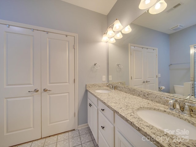 120 Prairie View Ct, Belmont, NC 28012 - bathroom featuring double vanity and tile patterned flooring