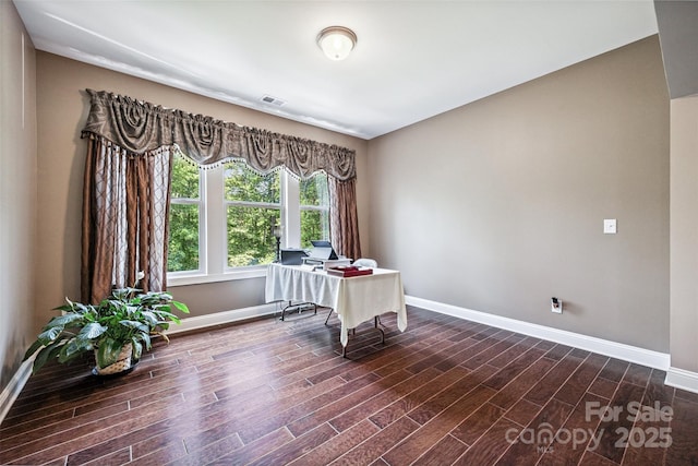16547 Bastille Dr, Charlotte, NC 28278 - home office featuring baseboards and dark wood-style flooring
