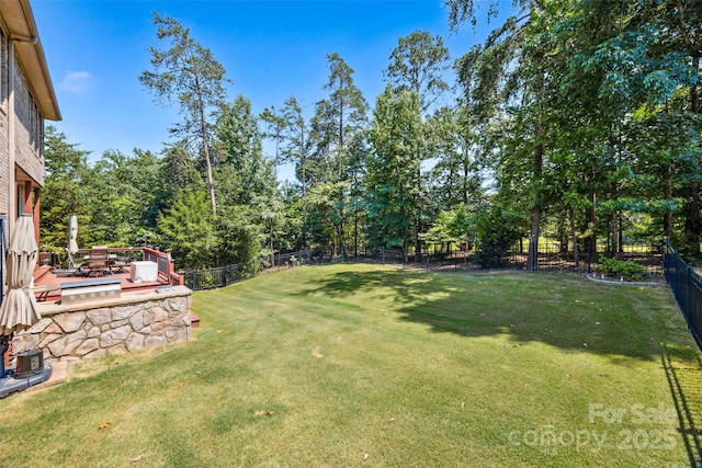16547 Bastille Dr, Charlotte, NC 28278 - fenced backyard with a wooden deck