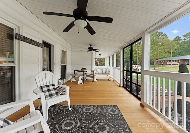 515 N Main Gq St, Granite Quarry, NC 28146 - sunroom / solarium featuring plenty of natural light and ceiling fan