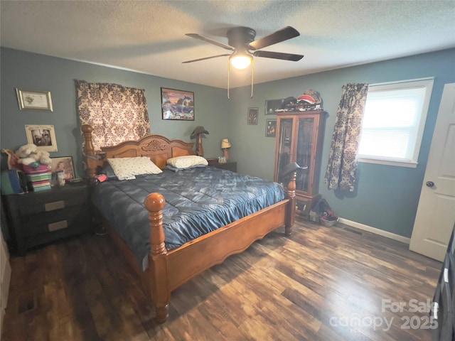 803 Bannon Pl, Lenoir, NC 28645 - bedroom with wood finished floors, a textured ceiling, and ceiling fan
