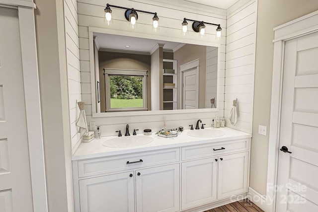 2106 Piper Ridge Dr, Lenoir, NC 28645 - full bathroom with double vanity and ornamental molding