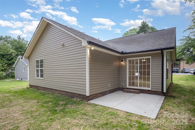 903 Brookdale St, Kannapolis, NC 28083 - back of property with a yard, a patio area, and roof with shingles