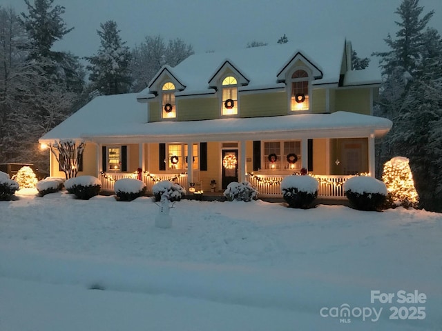 3 Chickadee Ln, Fairview, NC 28730 - snow covered back of property featuring covered porch