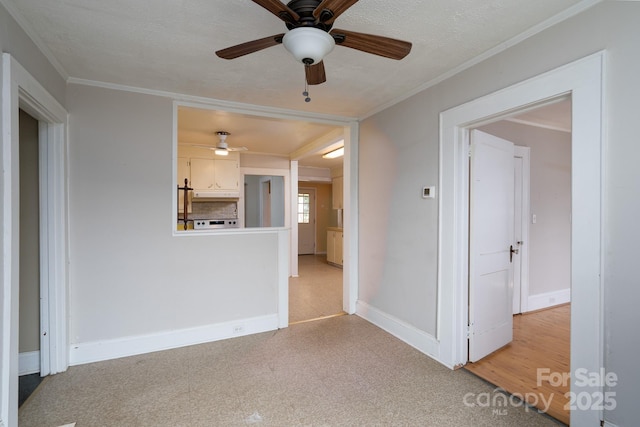 357 N Main St, Mount Pleasant, NC 28124 - empty room with ceiling fan and crown molding