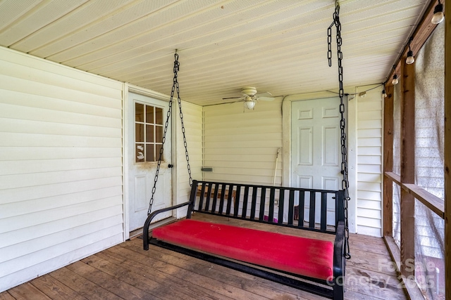 357 N Main St, Mount Pleasant, NC 28124 - view of exterior entry featuring a porch and a ceiling fan