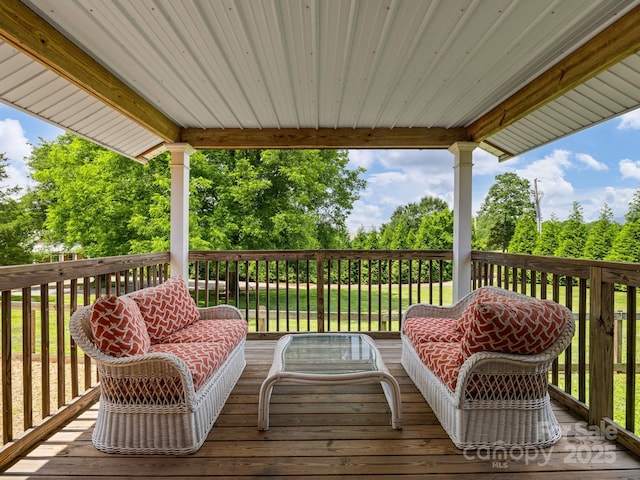 2784 Pea Ridge Rd, Mill Spring, NC 28756 - deck featuring view of wooded area