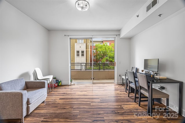 1315 E Blvd Unit 321, Charlotte, NC 28203 - office area with wood finished floors and baseboards