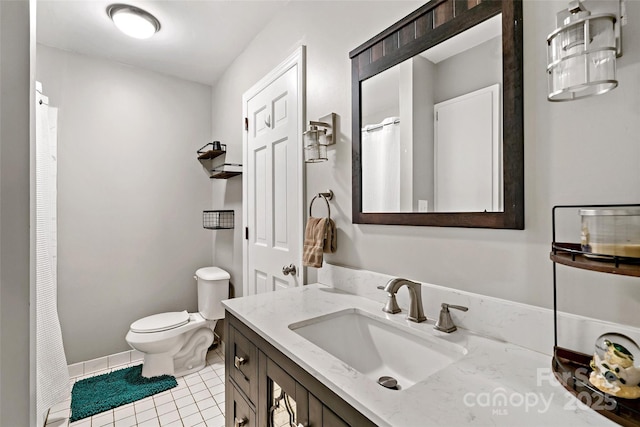 233 Church St, Ellenboro, NC 28040 - full bath featuring vanity, tile patterned floors, a closet, and curtained shower